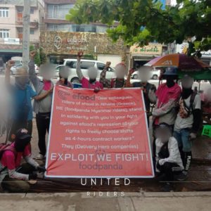 Solidarity to efood's riders from the foodpanda (Myanmar) colleagues on strike